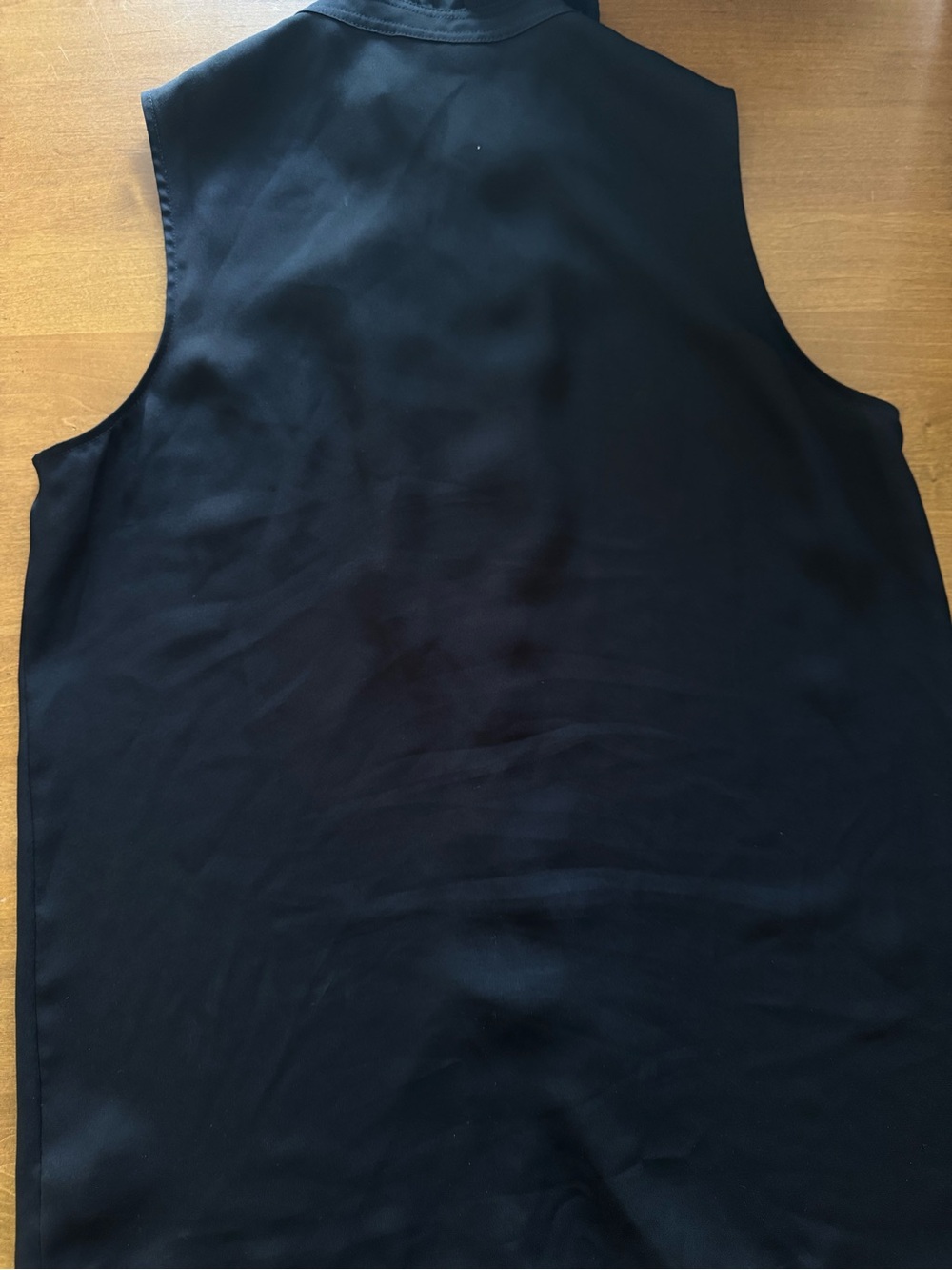 Tory Burch Black Sleeveless Ruffle-Front Blouse with Gold Buttons - Picture 4 of 4